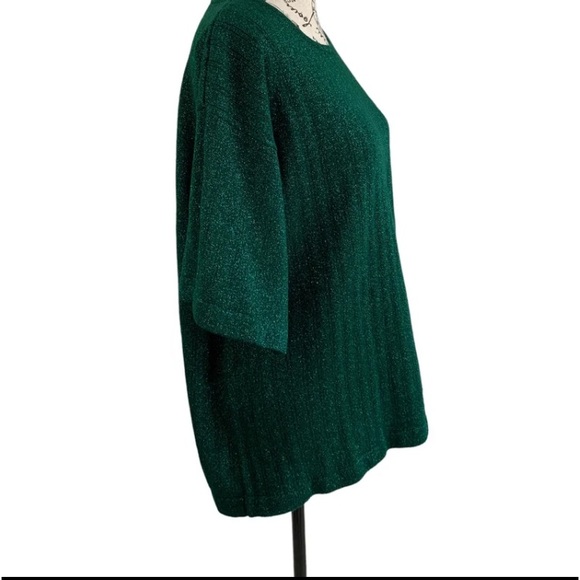 c. b. Collections women’s 3X glittery green blouse - Picture 7 of 11